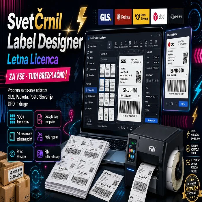 SvetČrnil Label Designer Letna Licenca